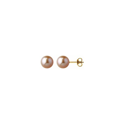 Boucles d'oreilles en or jaune et perle de culture d'eau douce