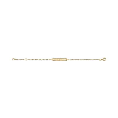 Gourmette bébé plaque rectangle en or jaune, 12-14cm