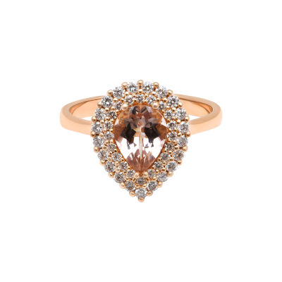 Bague San Marco en or rose, morganite et entourage diamants