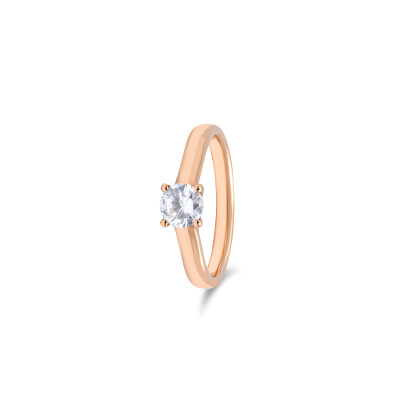 Solitaire Loop en or rose et diamant