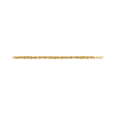 Bracelet maille forçat en or jaune, 19cm