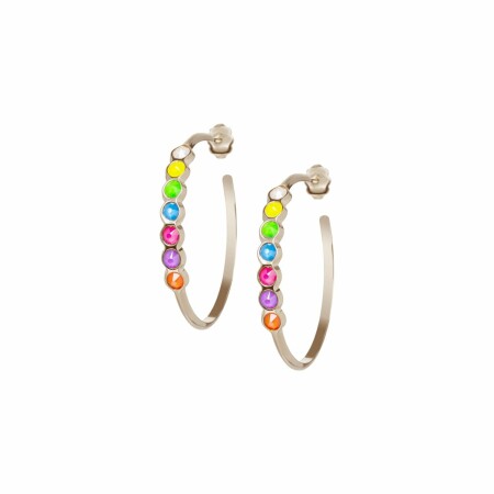 Boucles d'oreilles créoles Les interchangeables en métal argenté de swarovski