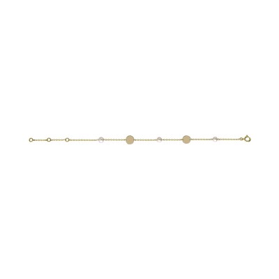 Bracelet en or jaune et perle de culture d'eau douce, 18cm
