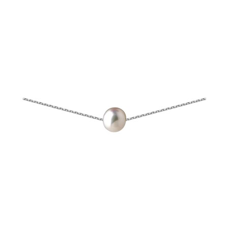 Collier en or blanc et perle d'eau douce