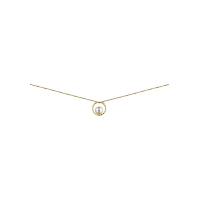 Collier en or jaune et perle de culture d'eau douce, 45cm