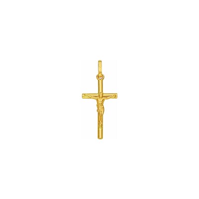 Pendentif croix et Christ en or jaune