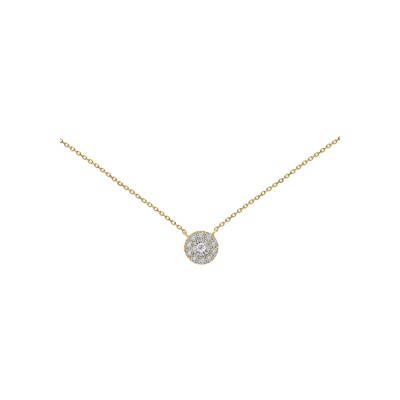 Collier en or jaune, rhodium et diamant, 42cm