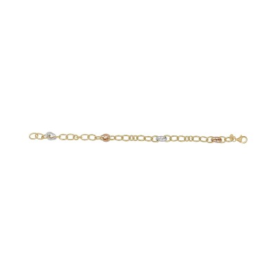Bracelet nœuds tricolores en or jaune, or blanc et or rose, 18cm