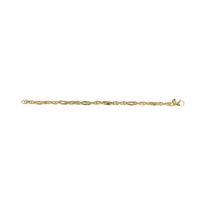 Bracelet finition lapidée en or jaune, 19cm