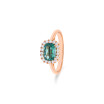 Bague San Marco en or rose, quartz vert et diamants