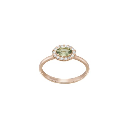 Bague 1897 en or rose, saphir vert et diamants