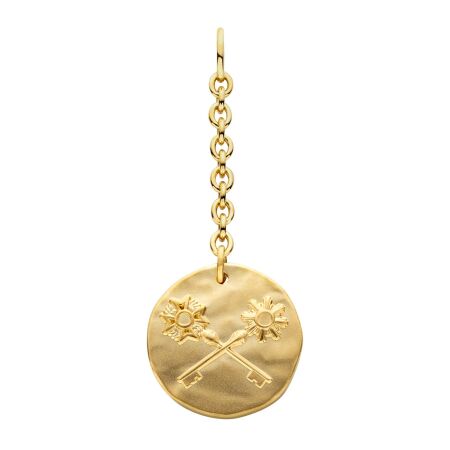 Pendentif médaille Arthus Bertrand Clefs 16mm sur chaîne vermeil