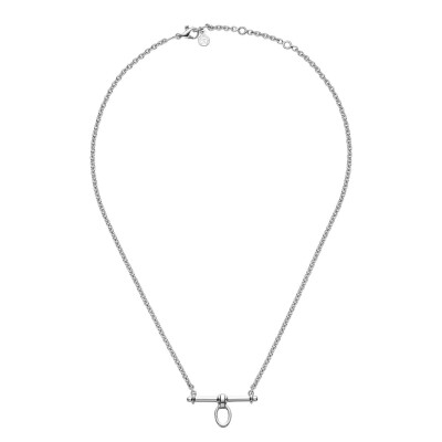 Collier trapèze PM Arthus Bertrand anneau ouvrant argent rhodié (38/40/42)