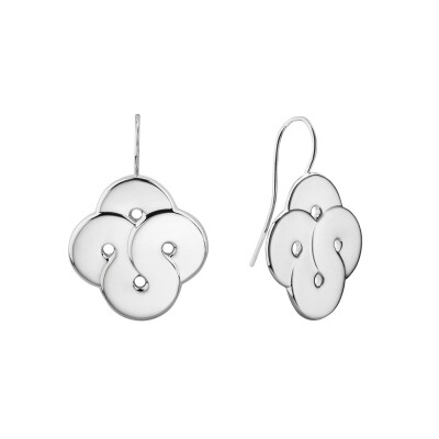 Boucles d'oreilles Arthus Bertrand Enlacé dormeuse argent rhodié