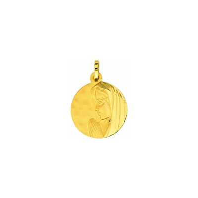 Médaille Vierge profil en or jaune