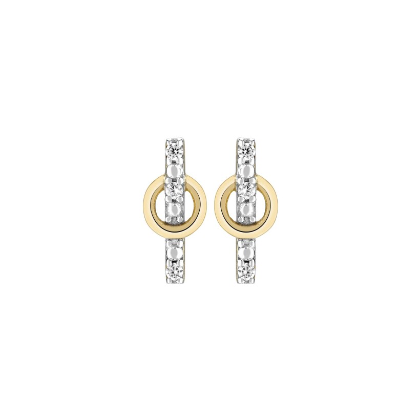 Boucles d'oreilles en or jaune et diamants