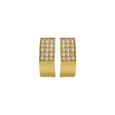 Demi créoles en or jaune et diamants