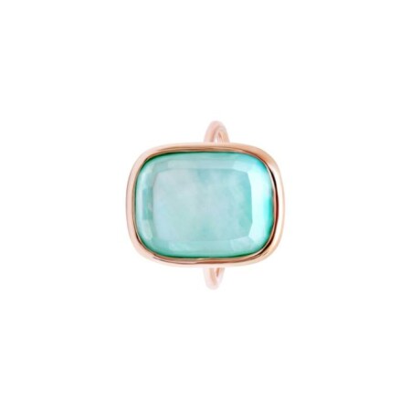 Bague or rose et chrysoprase