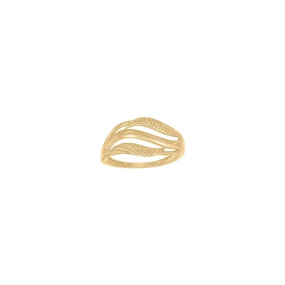 Bague finition lapidée en or jaune