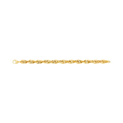 Bracelet maille forçat en or jaune, 19cm