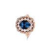 Bague Ponte Vecchio en or rose, topaze Blue London et diamants