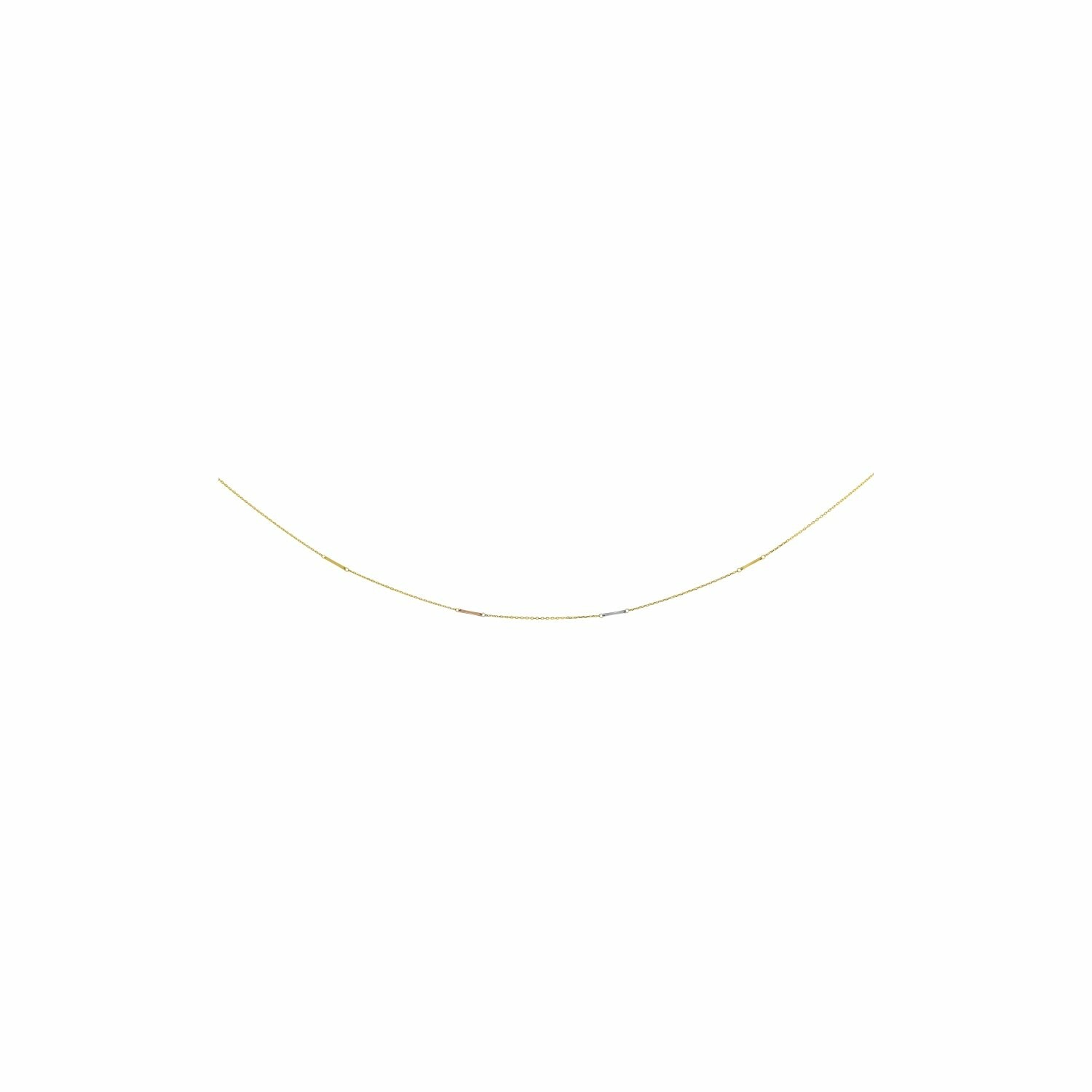 Collier Long Femme 18 Carats Or Jaune Et Blanc Avec Cercles - 90 Cm, 28,7 Grammes, Italie, Neuf Avec étiquettes