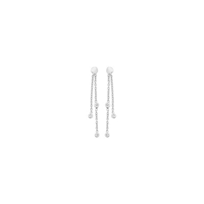 Boucles d'oreilles en or blanc et diamants