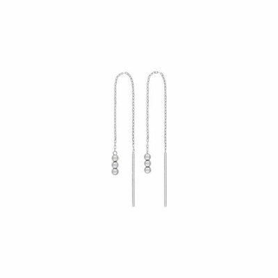 Boucles d'oreilles pendantes en argent rhodié