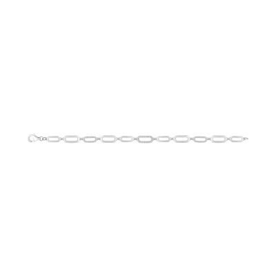 Bracelet en argent rhodié et oxyde de zirconium
