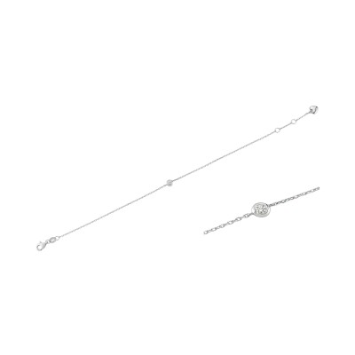Bracelet serti clos en or blanc et diamant