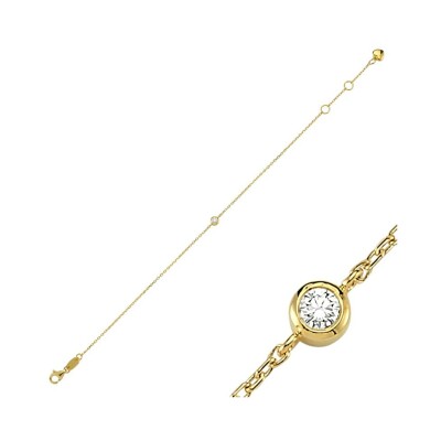 Bracelet serti clos en or jaune et diamant