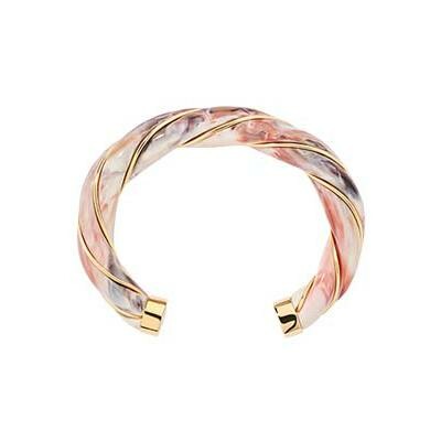 Bracelet jonc Aurélie Bidermann Diana en métal doré à l'or 18 carats et résine - Tie-Dye Terracotta