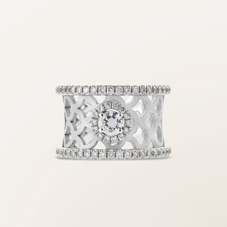 Bague Barth Monte-Carlo Ecailles en or blanc et diamants