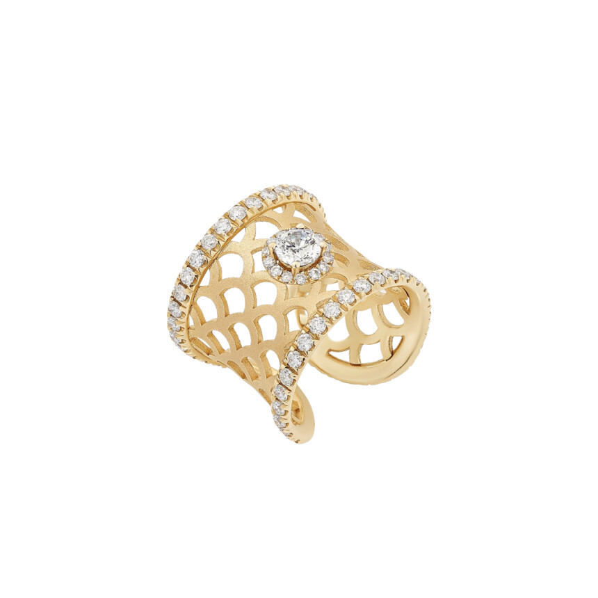 Barth Monte-Carlo Ecailles ring, rose gold and diamonds