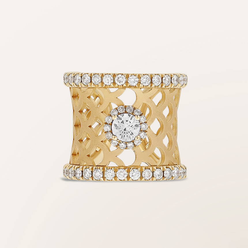 Bague Barth Monte-Carlo Ecailles en or rose et diamants
