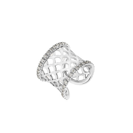 Bague Barth Monte-Carlo Ecailles en or blanc et diamants