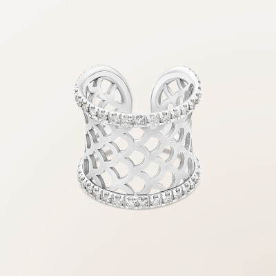 Bague Barth Monte-Carlo Ecailles en or blanc et diamants