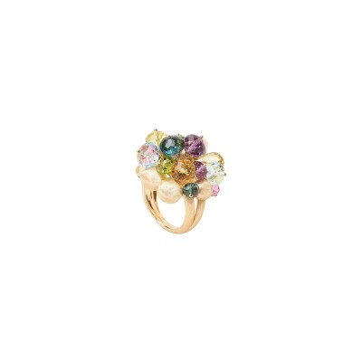 Bague Marco Bicego AFRICA GEMSTONES en or jaune, améthyste, péridot et grenat