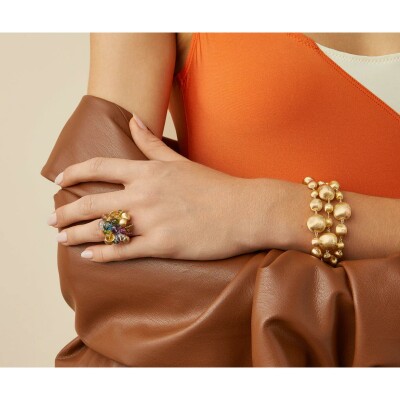 Bague Marco Bicego AFRICA GEMSTONES en or jaune, améthyste, péridot et grenat