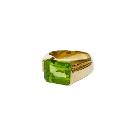 Bague Isabelle Barrier en or jaune et péridot, taille 47