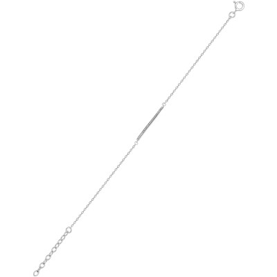 Bracelet en argent rhodié et oxyde de zirconium