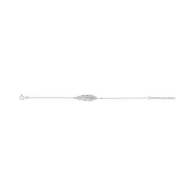 Bracelet en argent rhodié et oxyde de zirconium