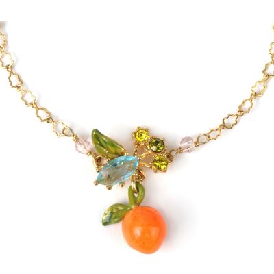 Bracelet Les Néréides Jardins de Provence en laiton doré à l'or fin, émail et verre
