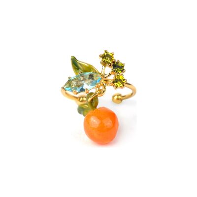 Bague Les Néréides Jardins de Provence en laiton doré à l'or fin, émail, verre et résine