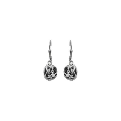 Boucles d'oreilles Jourdan Bijoux Lantia en argent et hématite