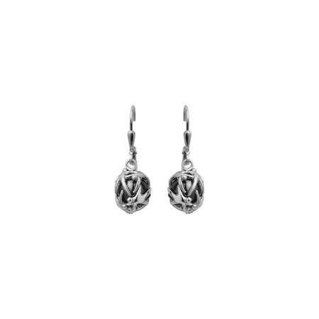 Boucles d'oreilles Jourdan Bijoux Lantia en argent et hématite