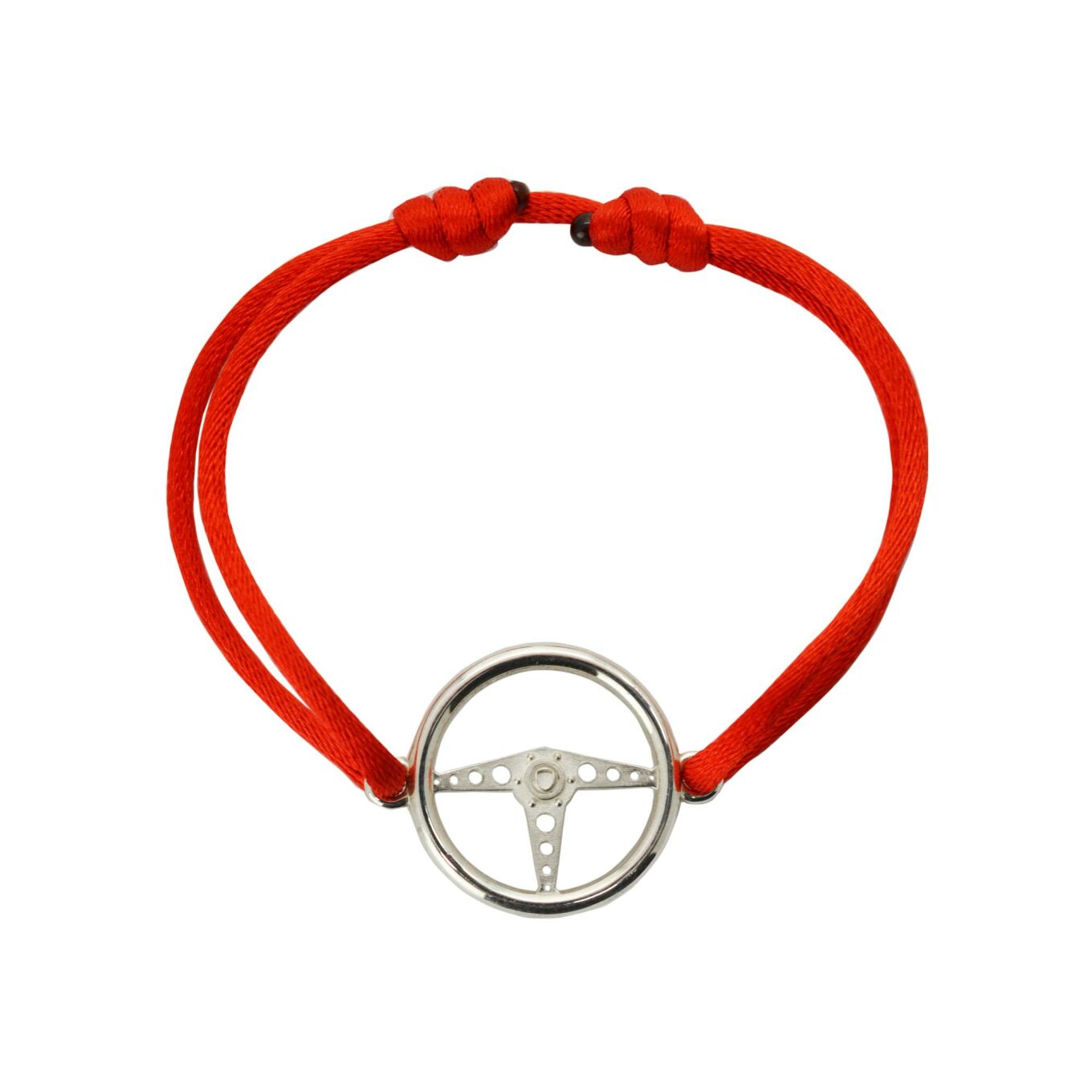 Bracelet Loupidou Baby volant en argent et cordon rouge, 14mm