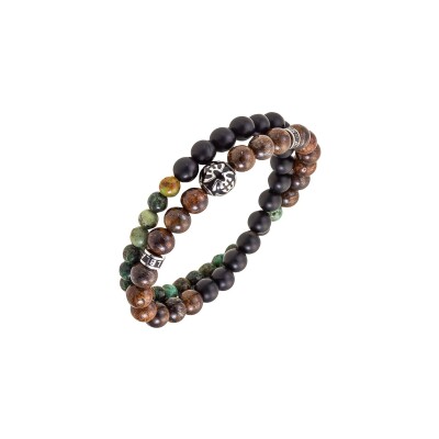 Bracelet All Blacks en acier et agate