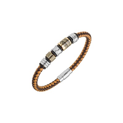 Bracelet All Blacks en acier et cuir