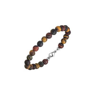 Bracelet All Blacks en acier et oeil de tigre